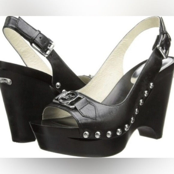 Michael Kors Shoes - ⭐️ Sold Michael Kors charm sling platform black sandals size 11